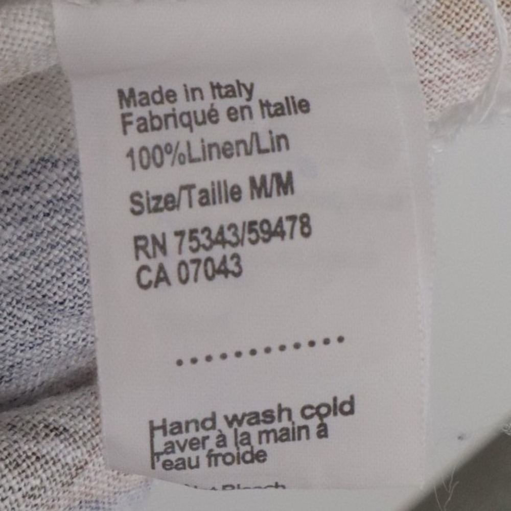 Rosemarine Linen Floral Shirt Dress Button Front Roll Tab Italy Size M - Picture 10 of 11